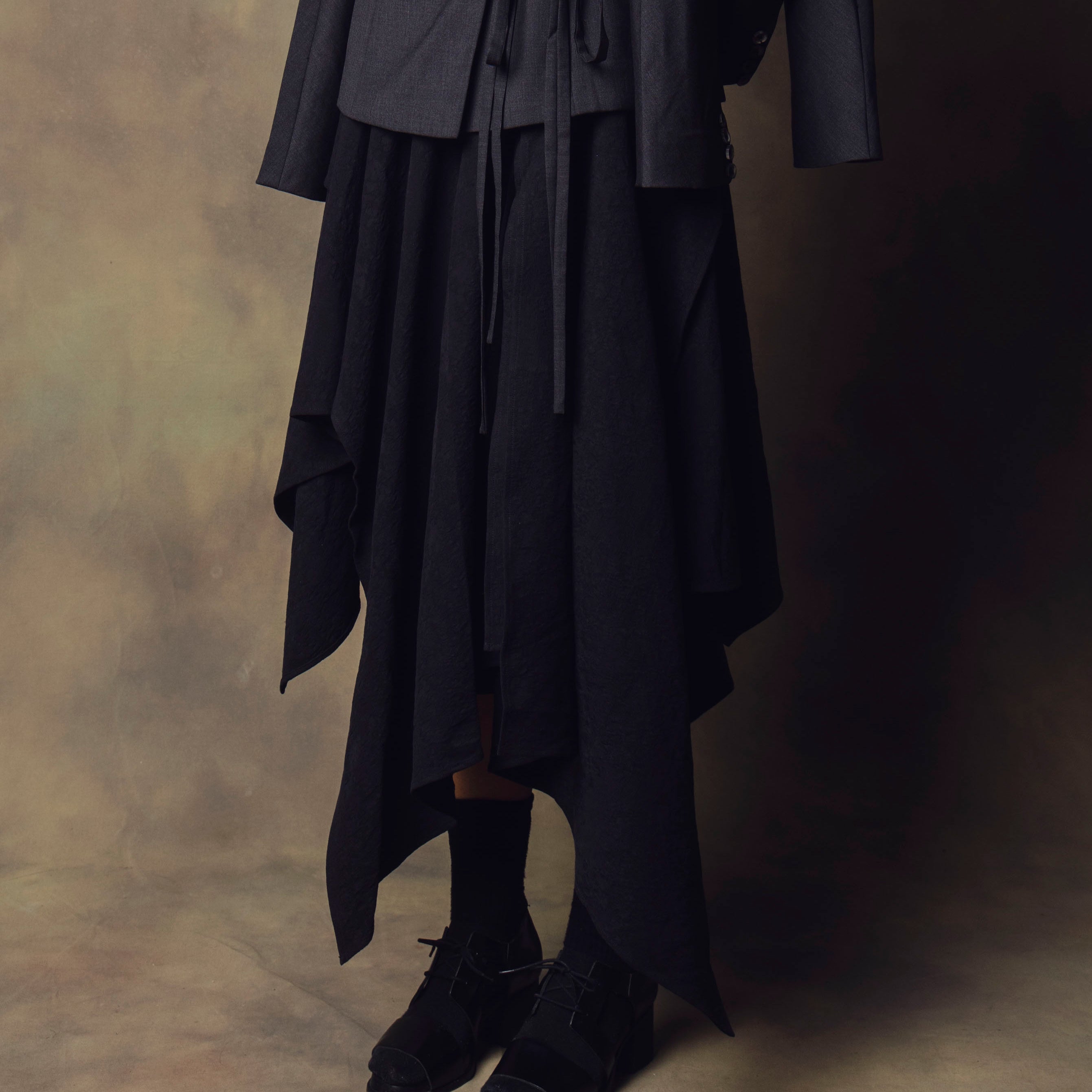 Scar Jacquard Cotton-Linen Wrap Skirt