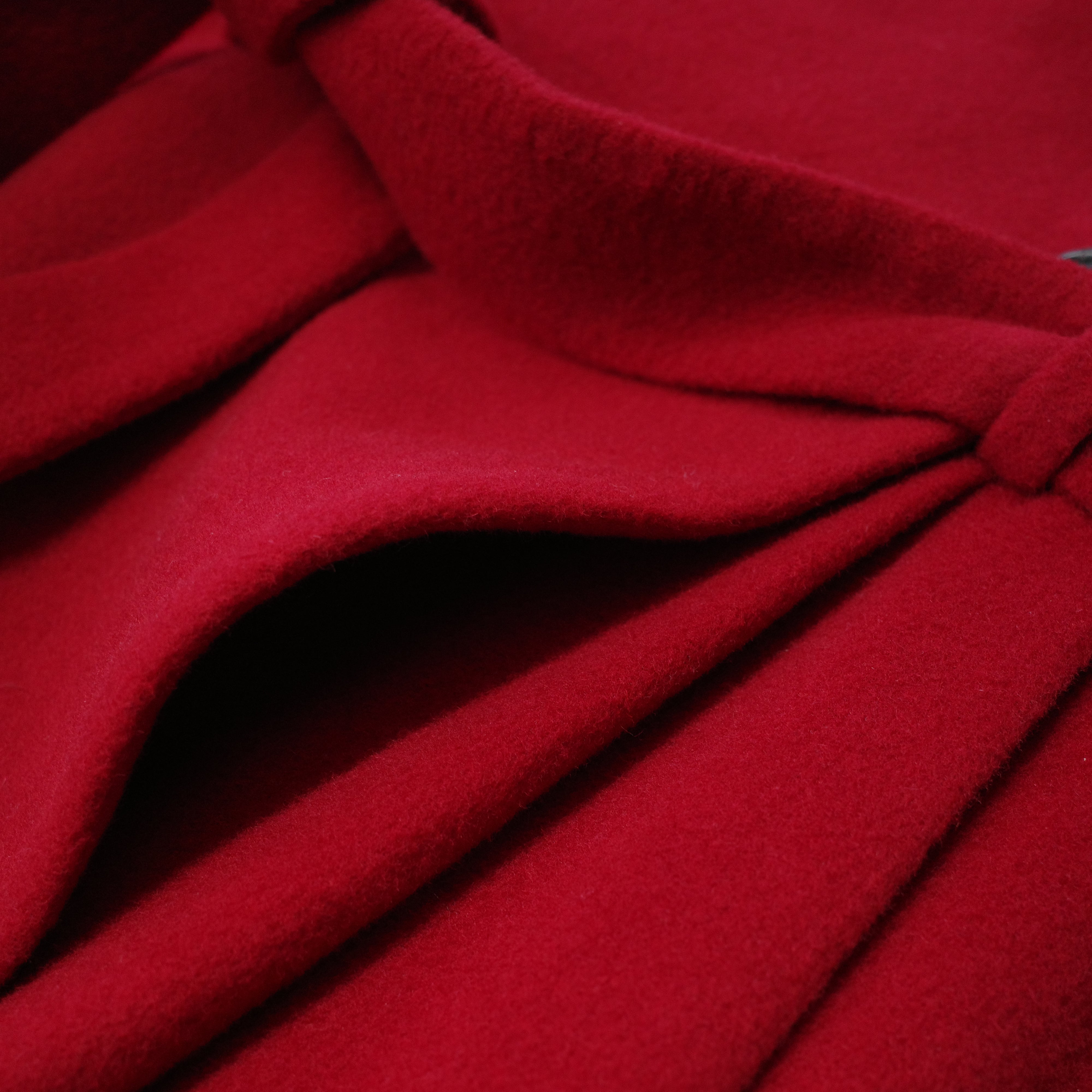 Draped Wool Coat Dress in Red