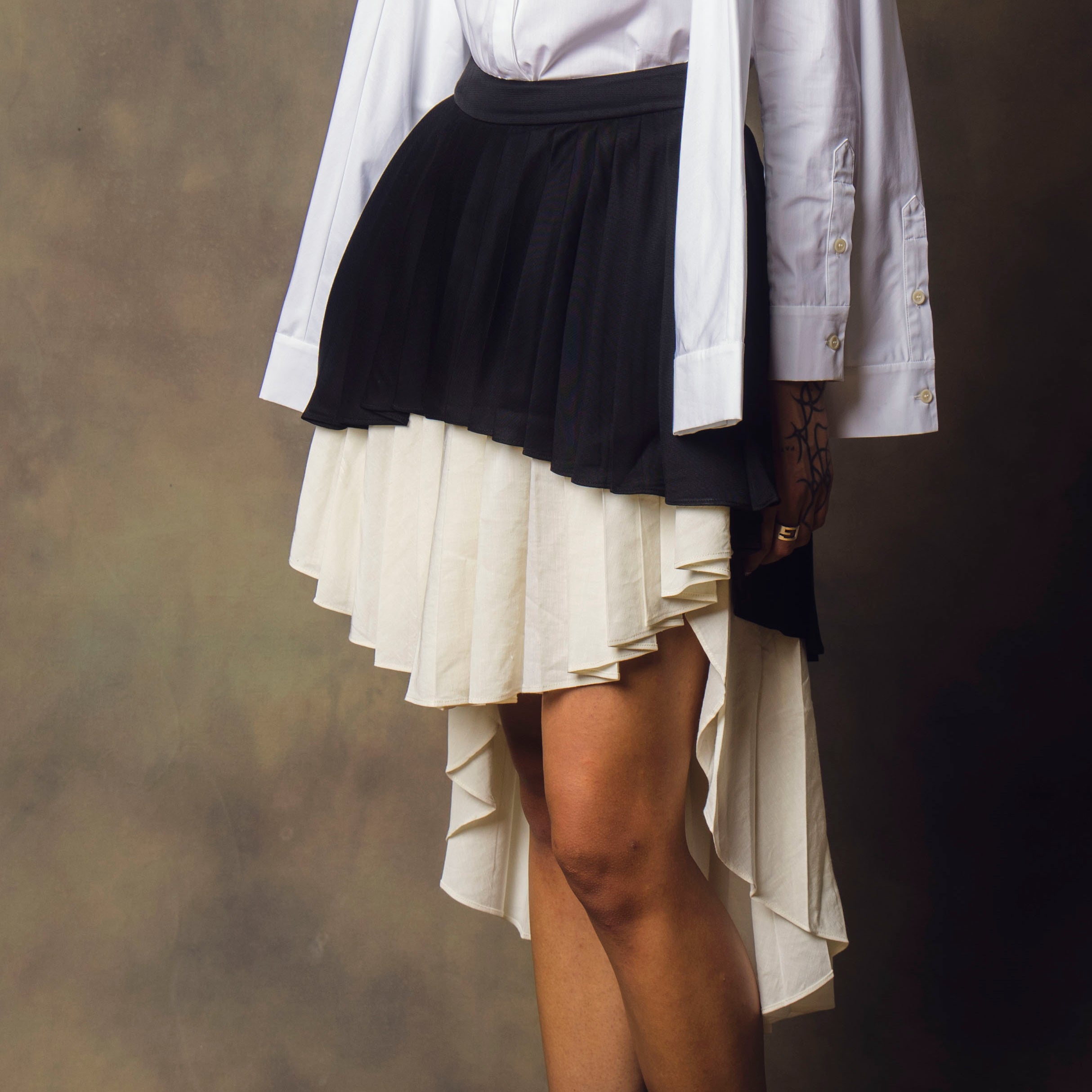 Layered Pleated Skirt